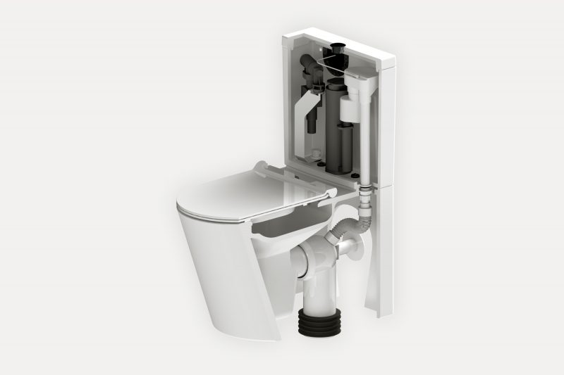 Milu Odourless toilet back-to-wall cutaway